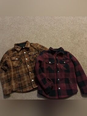 Weatherproof Burgundy and Black Plaid and brown plaid / Shirt Jacket